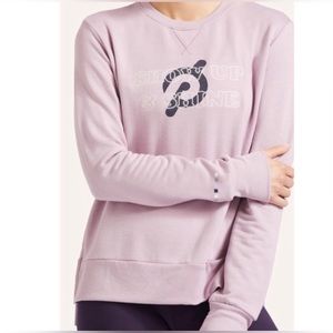 NEW Peloton purple side slit pullover sweatshirt show up & shine